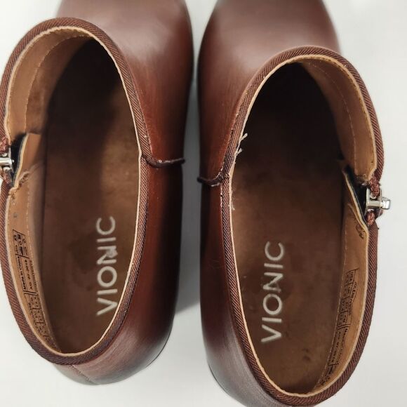 Vionic Jolene Mocha Ankle Boot Size 6.5 Western Casual Comfy - Picture 9 of 14